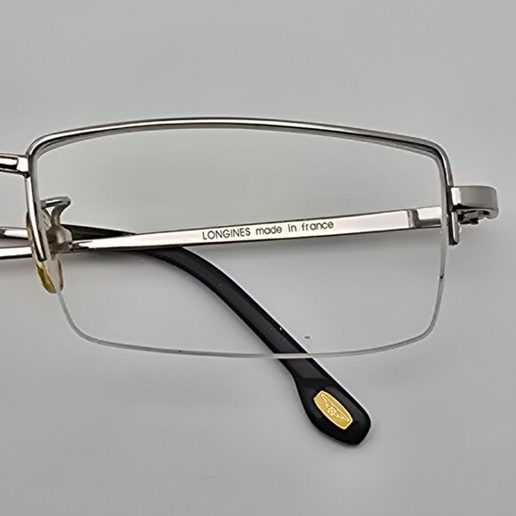 Longines 3028 C2 Silver Black Titanium Semi-Rimless Eyeglasses Frame France 56mm - Picture 12 of 13